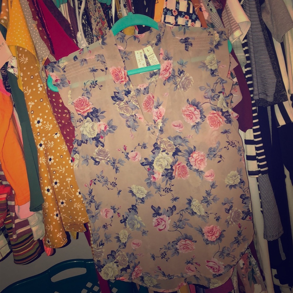 Floral sheer top
